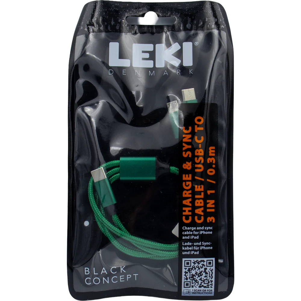 LEKI DENMARK BRAIDED GREEN CABLE 3 IN 1 0.30 M v:8034357 LEKI DENMARK BRAIDED GREEN CABLE 3 IN 1 0.30 M v:8034357