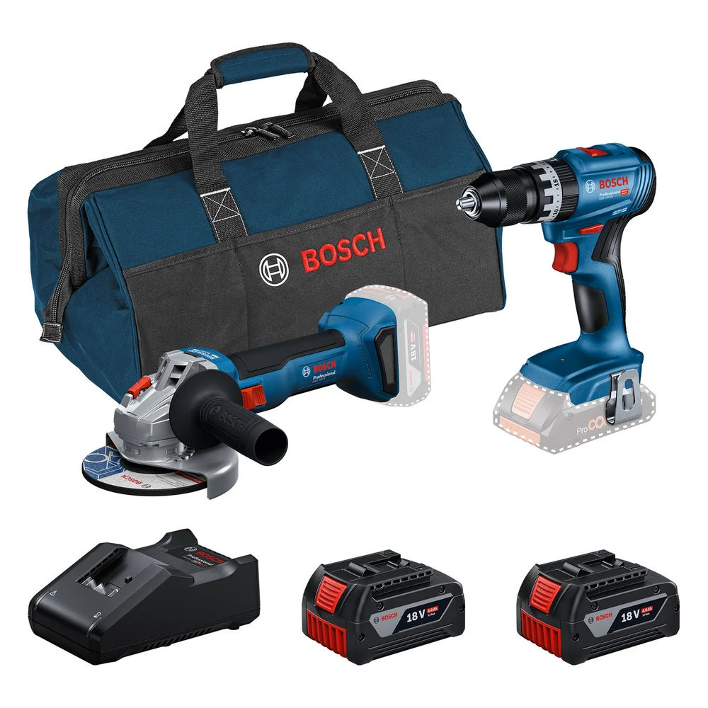BOSCH VERKTØYSETT GSB18V-45 GWS18V-8 2X4AH GAL v:1786383