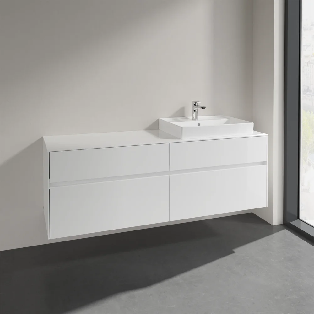 VILLEROY & BOCH COLLARO SERVANTSKAP 160 FOR SERVANT HØYRE 60 CM M/4 SKUFFER HVIT HØYGLANS v:8857793