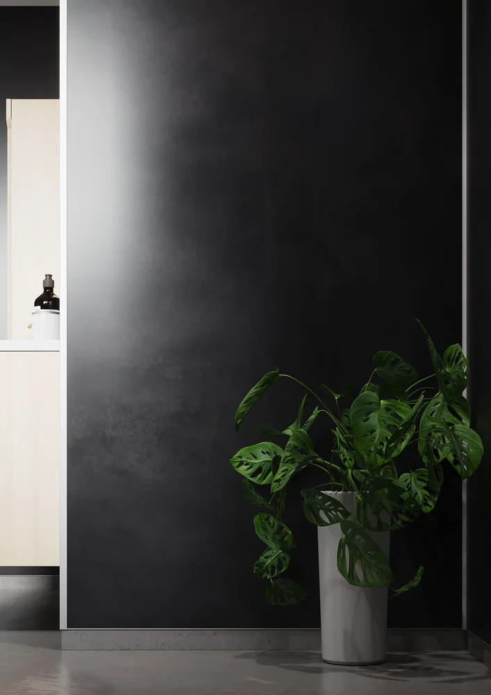 Baderomsplate Dark Soot, slett overflate 11x620x2400mm v:4649321