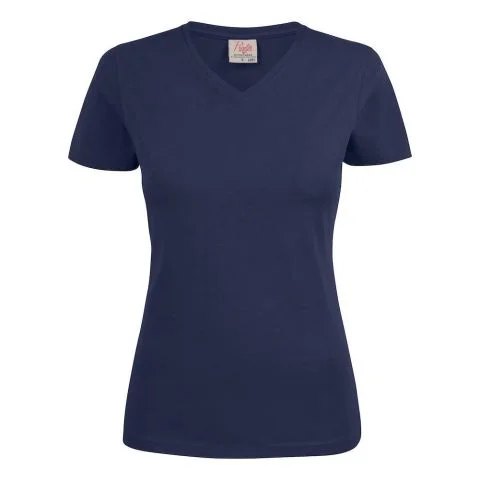 Heavy V-neck Lady Printer T-skjorte 3121023