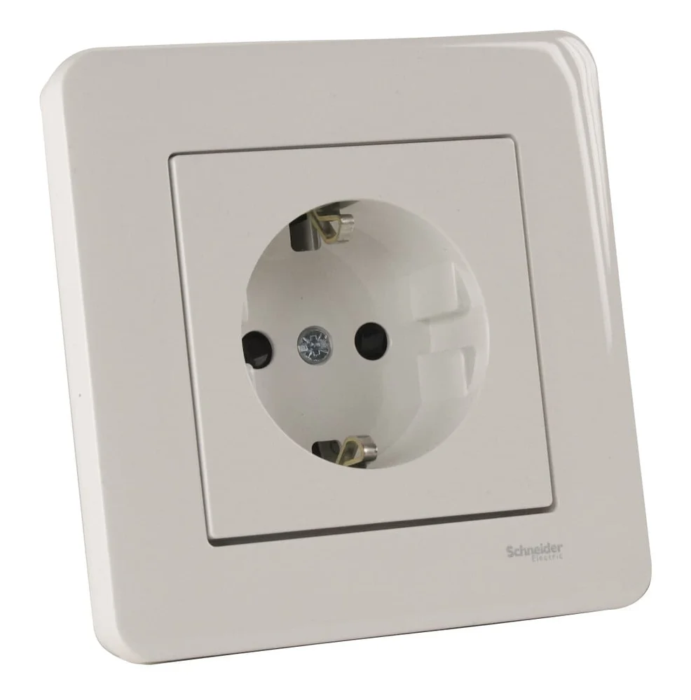 Schneider Electric Vegguttak, innfelt, jordet, 1-veis med avtakbar ramme v:4762585
