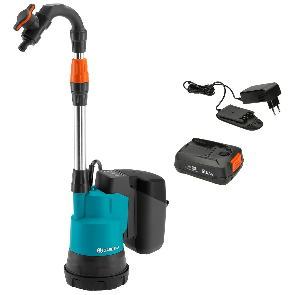 Gardena Pumpe for regnvannstønne 2000/2 18V P4A, komplett med batteri og lader. v:4173689