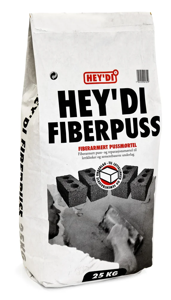 Heydi Fiberpuss 25 kg puss og reperasjonsmørtel v:4285154 Heydi Fiberpuss 25 kg puss og reperasjonsmørtel v:4285154