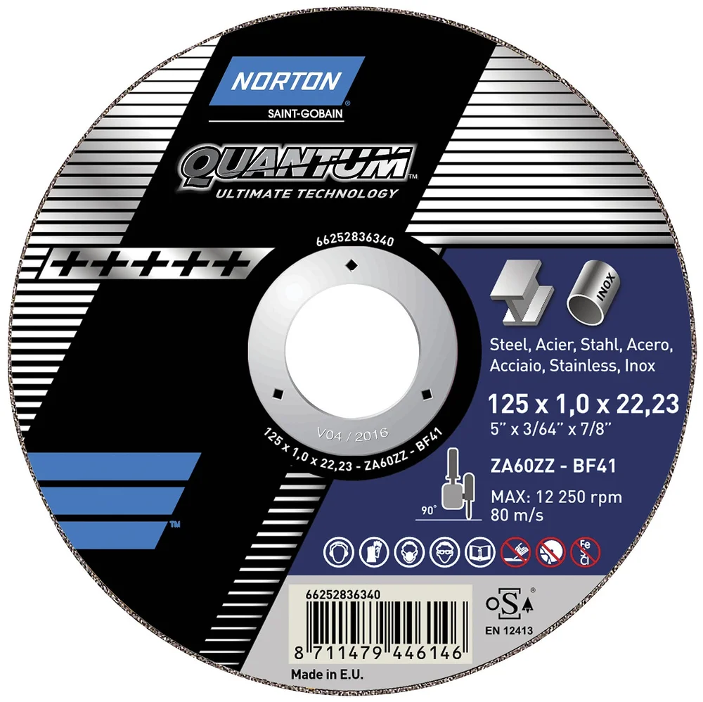 NORTON KAPPESKIVE 125X1,3X 22 QUANTUM v:3785946 NORTON KAPPESKIVE 125X1,3X 22 QUANTUM v:3785946
