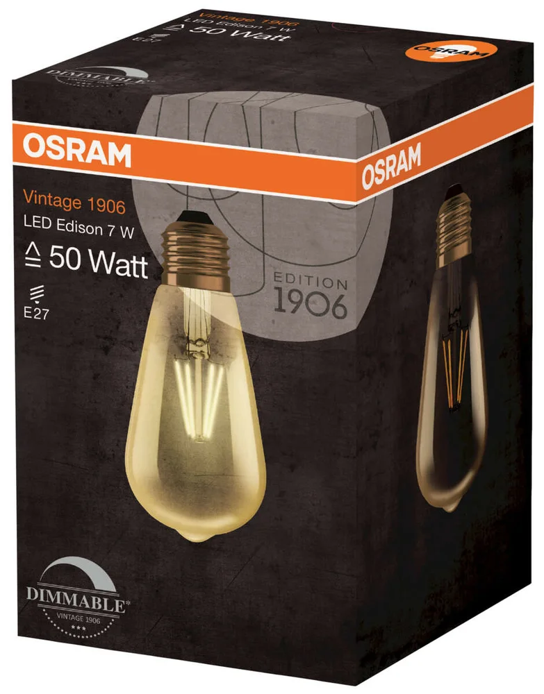 OSRAM Edison Vintage 1906 LED-pære v:7579166 OSRAM Edison Vintage 1906 LED-pære v:7579166