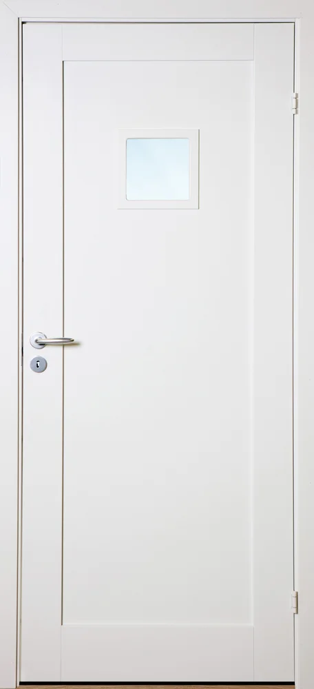 Innerdør Stil 1 ett firkantet frostet glass hvit 80x210 cm v:8414625