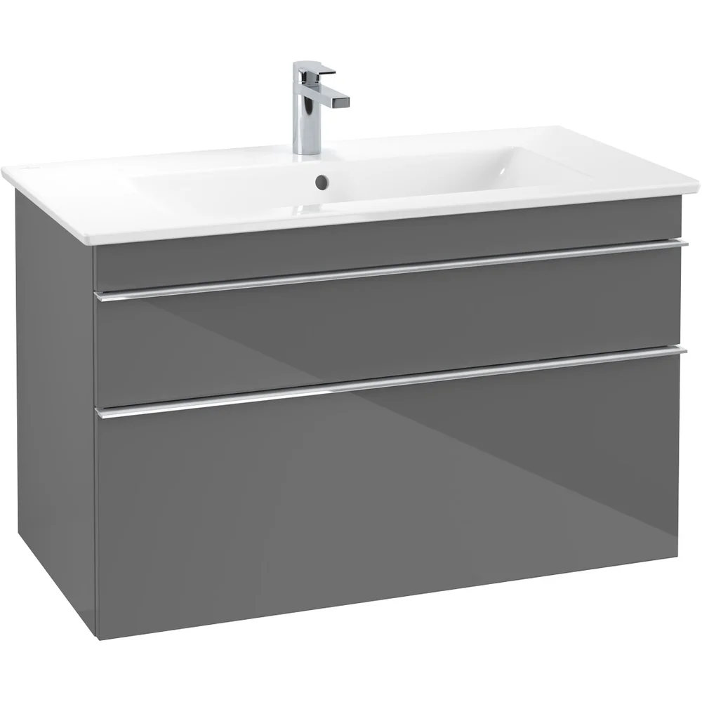 VILLEROY & BOCH VENTICELLO SERVANTSKAP GRÅ HØYGLANS M/2 SKUFFER, 953 X 590 X 477 MM v:6546667