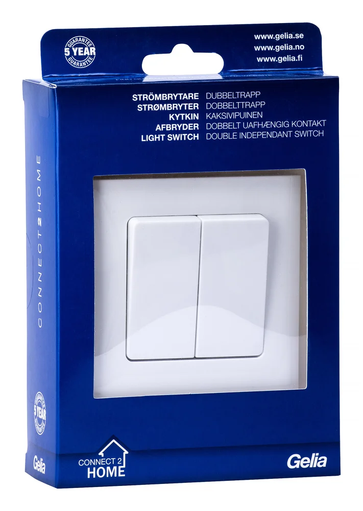Gelia Strømbryter D-trapp, innfelt, Connect 2 Home v:5570375