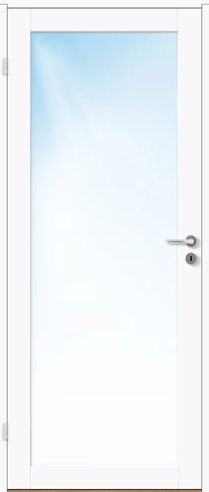 Sidefelt innerdør 40x210 Base 1 med glass klassisk hvit v:8798648