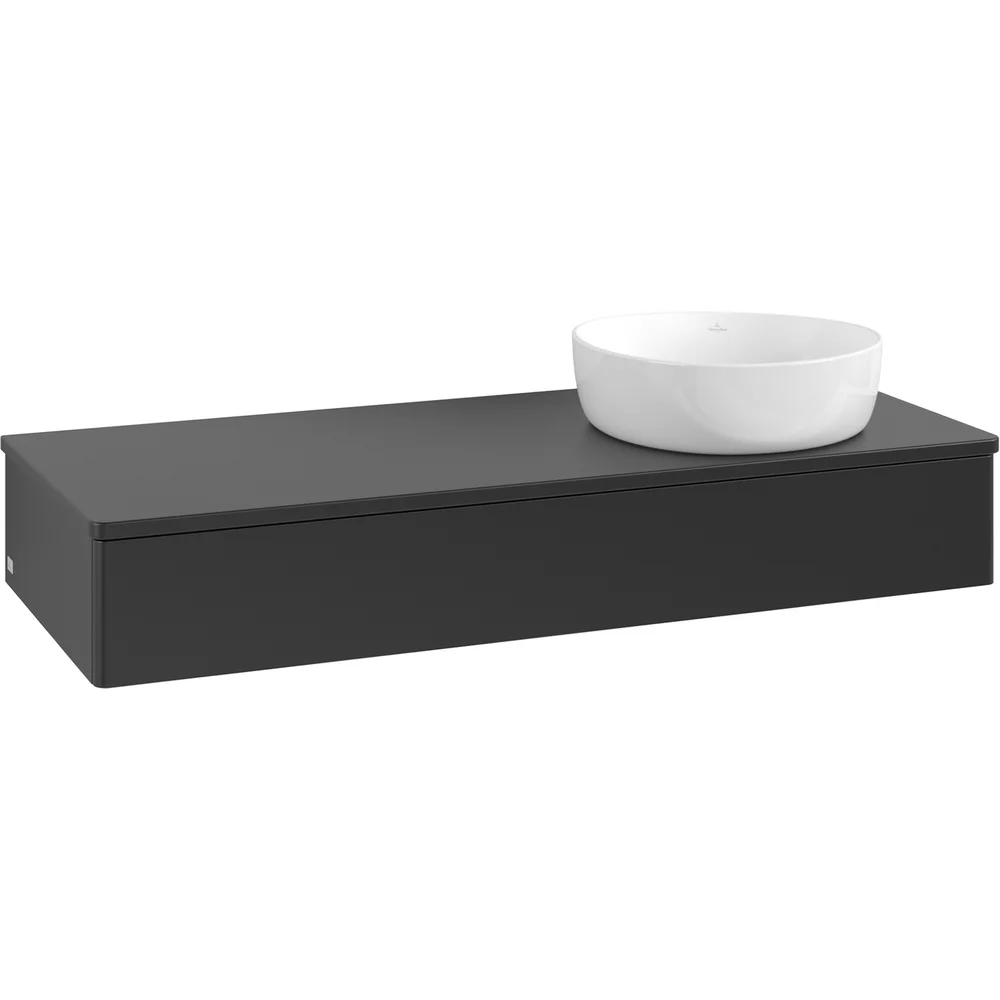 V&B ANTAO SERVANTSKAP 1 SKUFF GLATT 1200X190X500 HØYRE M/KRANHULL M/LYS MATT SORT v:7581472 V&B ANTAO SERVANTSKAP 1 SKUFF GLATT 1200X190X500 HØYRE M/KRANHULL M/LYS MATT SORT v:7581472