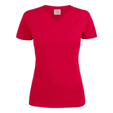 Heavy V-neck Lady Printer T-skjorte 3121019