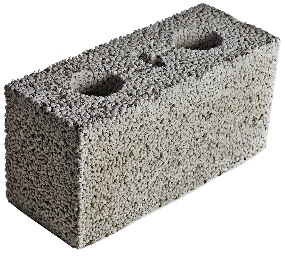 Leca murblokk 20 cm med tre hulrom og not og fjær v:4632482 Leca murblokk 20 cm med tre hulrom og not og fjær v:4632482