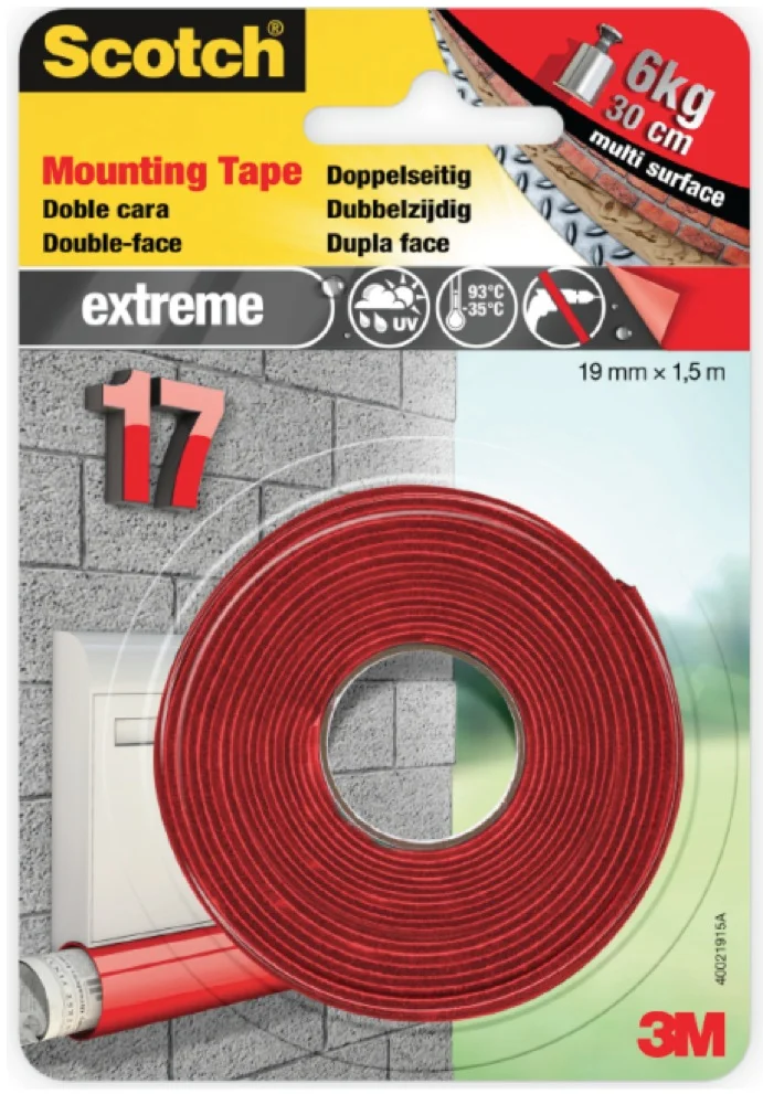 Monteringstape ekstrem19mmx1,5m 40021915 v:5710222 Monteringstape ekstrem19mmx1,5m 40021915 v:5710222