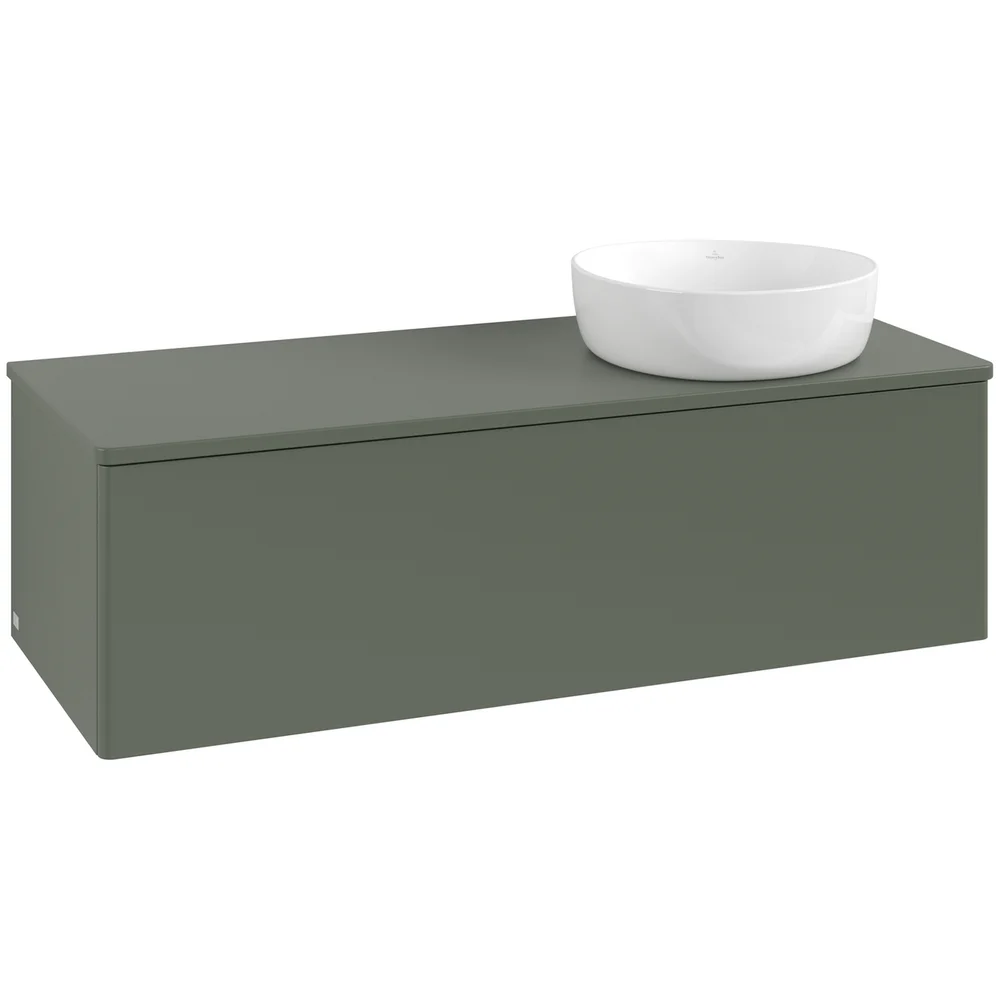 V&B ANTAO SERVANTSKAP 1 SKUFF GLATT 1200X360X500 HØYRE U/KRANHULL GRØNN v:6364205