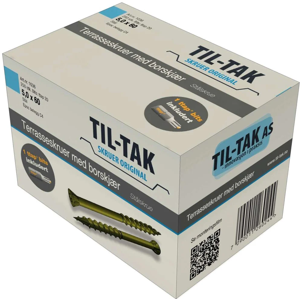 Til-Tak terrasseskrue Original med borspiss v:9912180