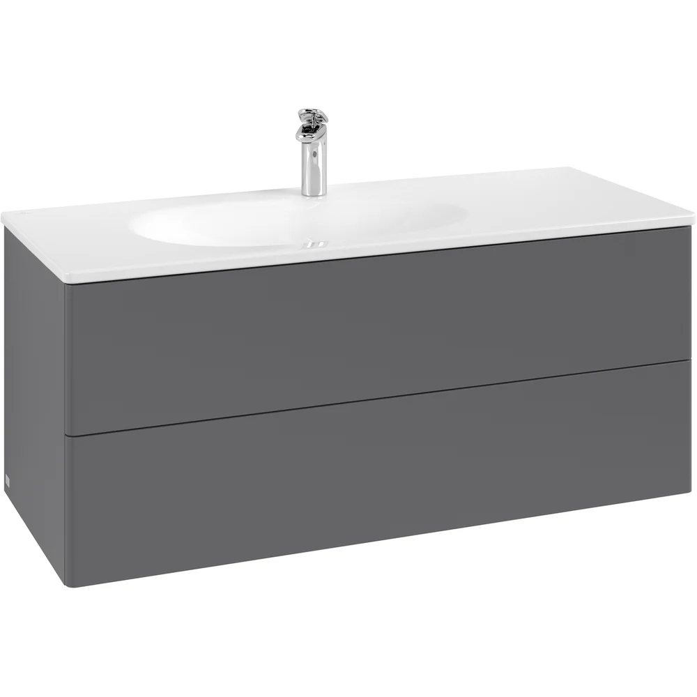 V&B ANTAO SERVANTSKAP 2 SKUFFER GLATT 1188X504X493 VENSTRE M/LYS ANTRASITT v:8471218