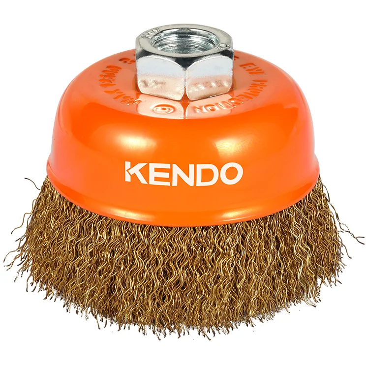 KENDO KOBBERBELAGT STÅLBØRSTE 100MM TIL M14 SPINDEL v:5341394 KENDO KOBBERBELAGT STÅLBØRSTE 100MM TIL M14 SPINDEL v:5341394