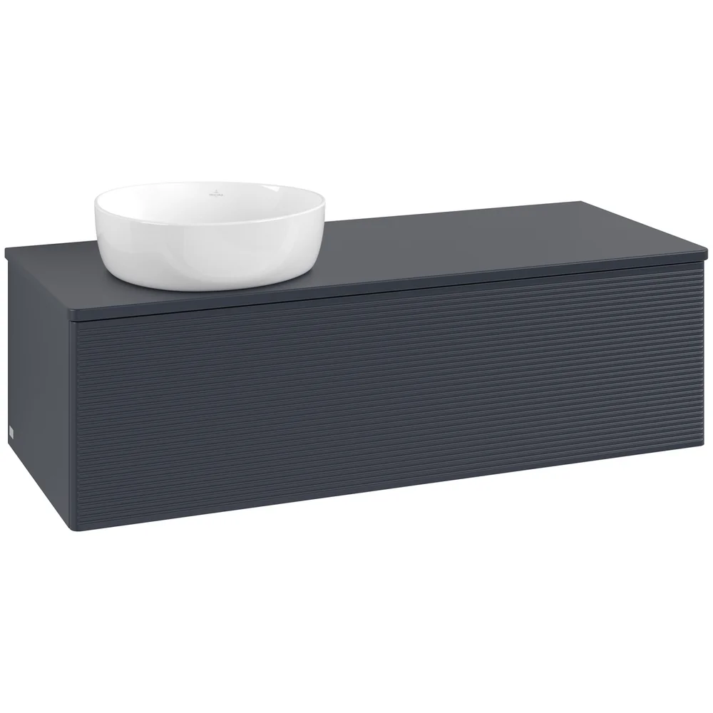 V&B ANTAO SERVANTSKAP 1 SKUFF RILLET 1200X360X500 VENSTRE M/KRANHULL BLÅ v:5408055
