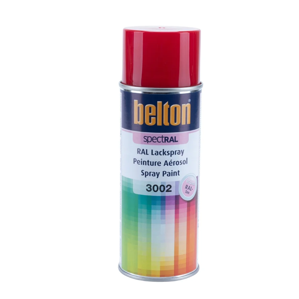Belton Spraymaling, Karminrød RAL 3002, 400 ml v:8732262 Belton Spraymaling, Karminrød RAL 3002, 400 ml v:8732262