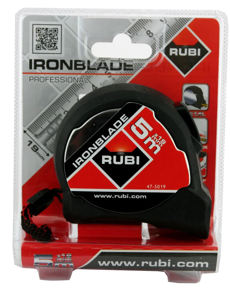 Målebånd 5mx19mm magnetisk rubi v:3411894 Målebånd 5mx19mm magnetisk rubi v:3411894