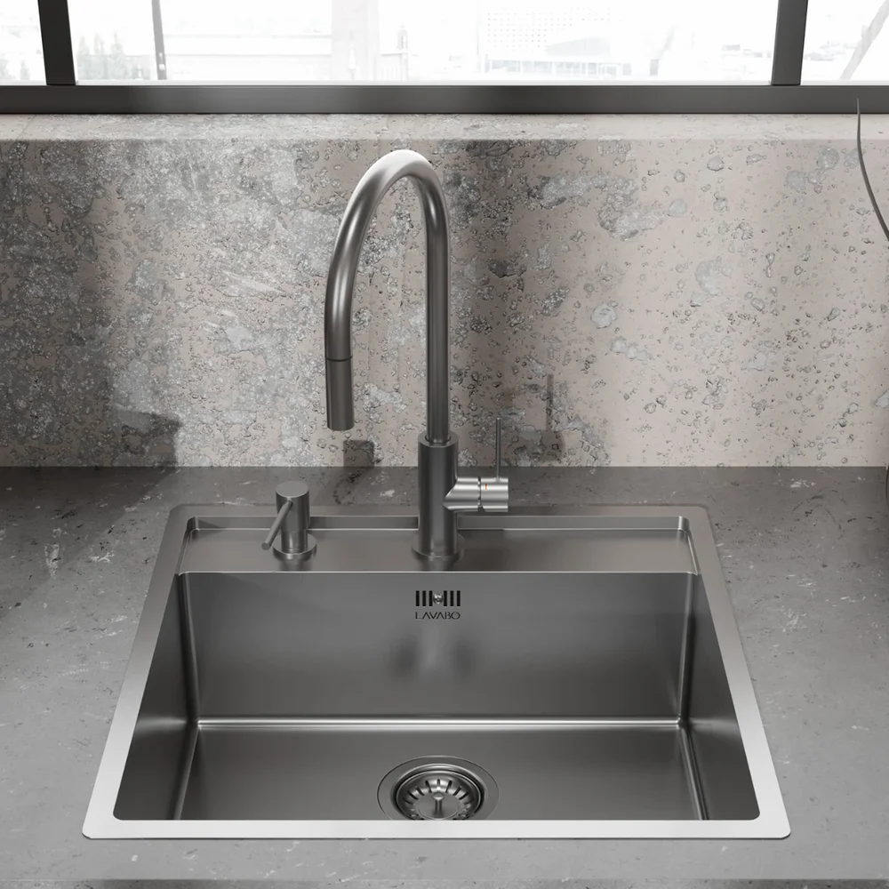 LAVABO KUBUS 520 SOFT KJØKKENVASK RUSTFRITT STÅL v:8566533